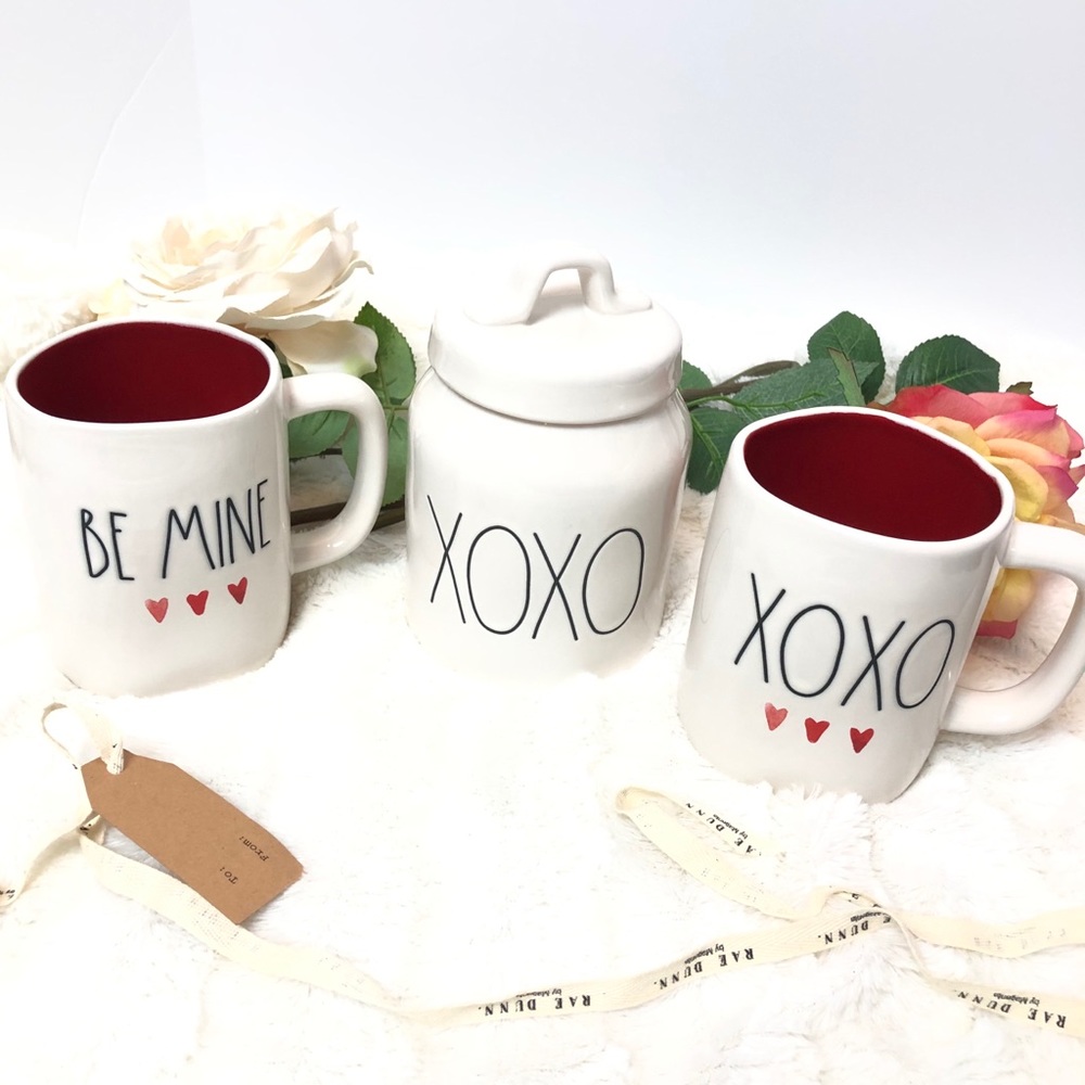 Be Mine & XOXO Mug Set with XOXO baby canister